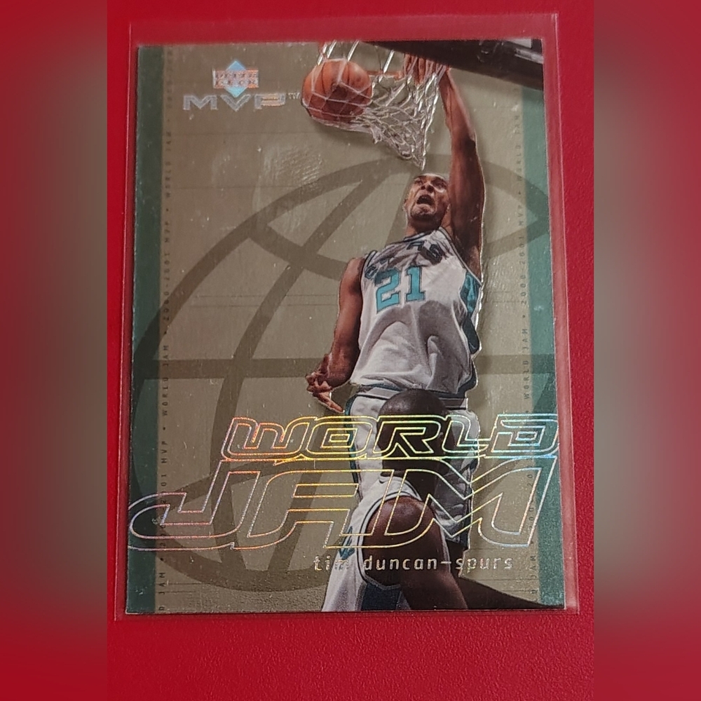 Tim Duncan 2000-01 Upper Deck MVP World Jam Insert #WJ9 San Antonio Spurs Card